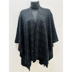 NEW Collection 18 Black  Metallic Silver Thread Shawl Wrap Scarf 54” X 44”